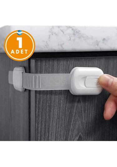 Iz Bırakmaz Yapışkanlı Ayarlanabilir Boyut Çok Amaçlı Dolap Ve Kapı Kilidi Bebek Güvenlik Çok Renkli