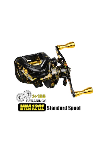 Proberos Vha120 7.2:1 Manyetik Fren Sistemli Yüksek Hızlı Baitcasting Makarası, Balıkçılık Makarası - Sol El