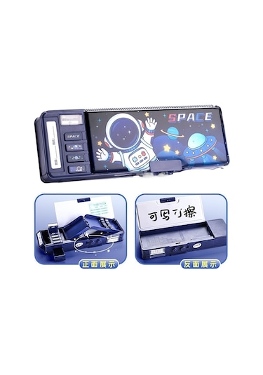 Ww Kızlar İçin Çok Fonksiyonlu Şifreli Kilitli Kalem Kutusu-açık Mavi