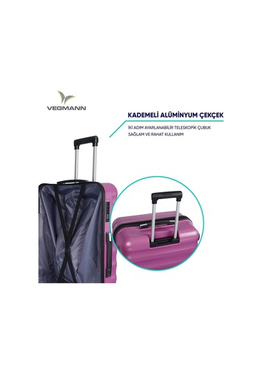 Vegmann Delphin Violet 3 Lü Valiz Seti Mor