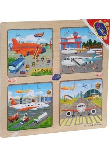 Playwood Ahşap Eğitici 4 Lü Puzzle Havaalanı Ony-346
