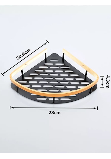 Pabk Banyo Köşe Askılı Duvar Rafı 218647036 Siyah