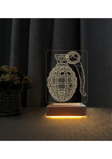 Bomba Tasarımlı Lamba 3d Led Masa Lambası Doğum Günü Hediyesi Lamba