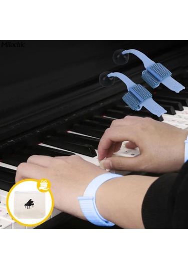 Youmex Piyano El Konumu Düzeltici, Başlangıçcı Çocuklar İçin, Dayanıklı Malzeme, El Becerilerini Geliştirir, Taşınabilir Tasarım - Mavi 2 Adet