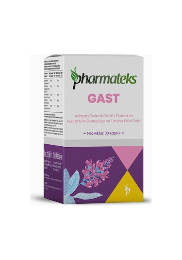 Pharmateks Gast Bitkisel Gıda Takviyesi 30 Kapsül