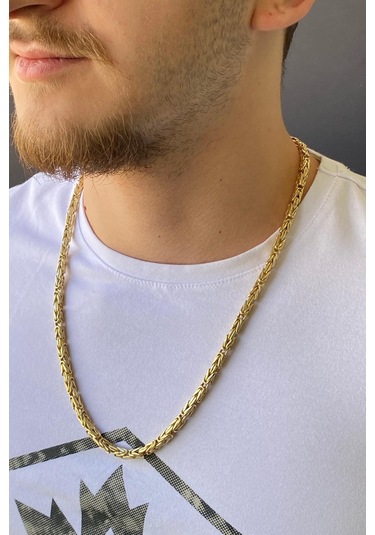 Zümrüt Sarraf 14 Ayar Altın Erkek M Kral Zincir Kolye