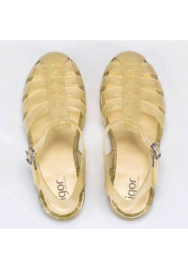 Igor Biarritz Glitter Kadın Altın Simli Sandalet S10262-140 Altın