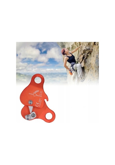 Pazly 100kn Alüminyum Tırmanma Makarası - 8-13mm Halat Uyumlu, Mavi/turuncu Renk, 7.8x7.5cm, Ağır Dayanım İçin İdeal Turuncu