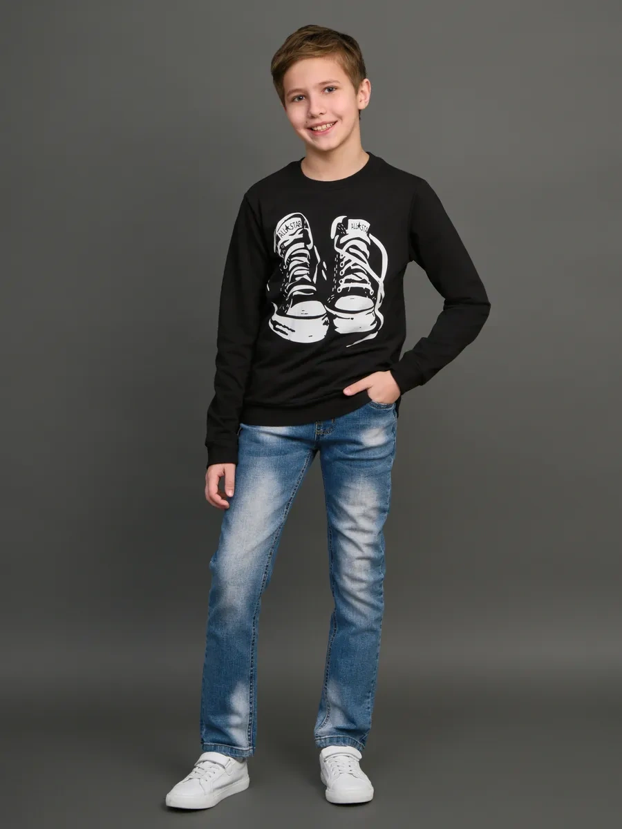 T-sod Seküiriş Kazanmış Sweatshirt 365248029 Siyah