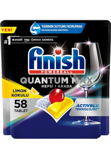 Finish Quantum Max Limonlu Bulaşık Makinesi Deterjanı 58 Tablet