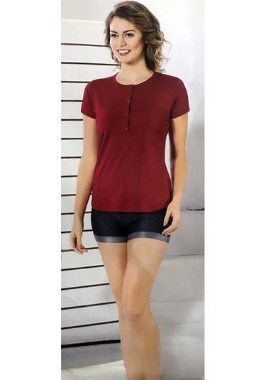 Kadın Şortlu Takım 40027 Bordo