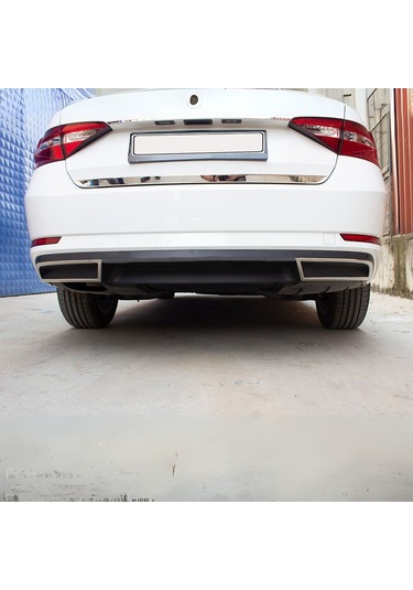 Skoda Superb Egzos Çerçevesi - Krom 2 Parça Sd 2015-2023