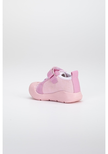 Şirinbebe Şiringenç Keten Pembe Kız İlkadım Bebek Çocuk Ayakkabısı-2896-pembe Pembe