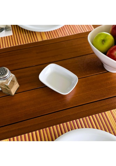 Alezy 577 Göreme Melamin Termostar Garnitür Tabak 12x8 Cm Beyaz