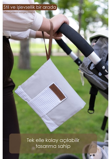 Mordesign Bebek Alt Açma Bakım Çantası, Anne Bebek Organizeri, Yıkanabilir, Kir Tutmaz, Junior Serisi, Gri Gri Zg975 Gri