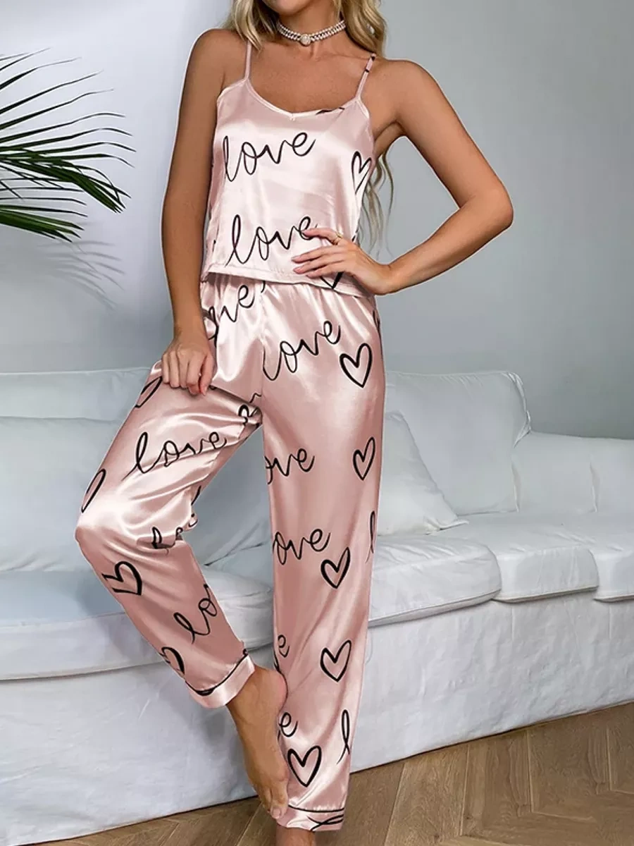 Mr.sun Saten Pantolon Ve Atlet Pijama 224433002 Açık Pembe