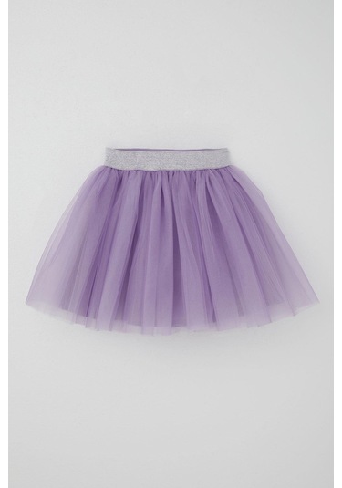 Breeze Kız Çocuk Tütü Etek Beli Sim Detaylı Lastikli 5-10 Yaş, Lila Lila