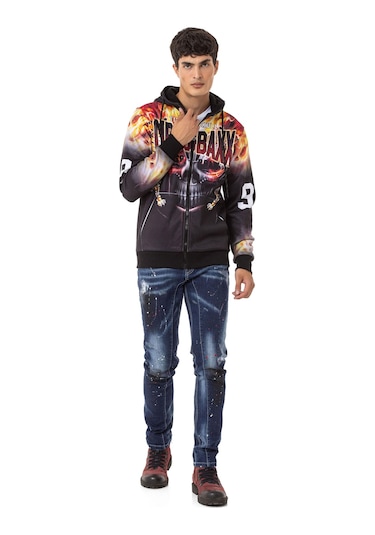 Cd783 Püskürtme Boya Detaylı Erkek Jean Pantolon Blue