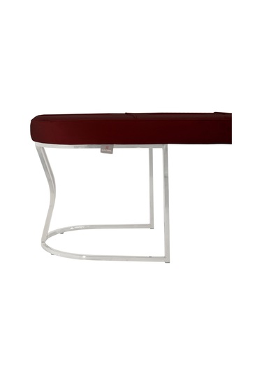 Viego Silver Collection- Bordo Kapitoneli Chester Model Puf & Bench & Koltuk & Uzun Makyaj Puff & Yatak Ucu