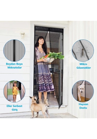 Pratik Manyetik Mıknatıslı Beyaz Kapı Pencere Sinekliği Tülü 90 X 210 Cm 5365