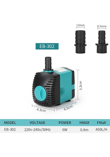 Cbtx Eb-302 6w Akvaryum Dalgıç Su Pompası Çeşme Filtresi Balık Göleti, Ab Tak 001
