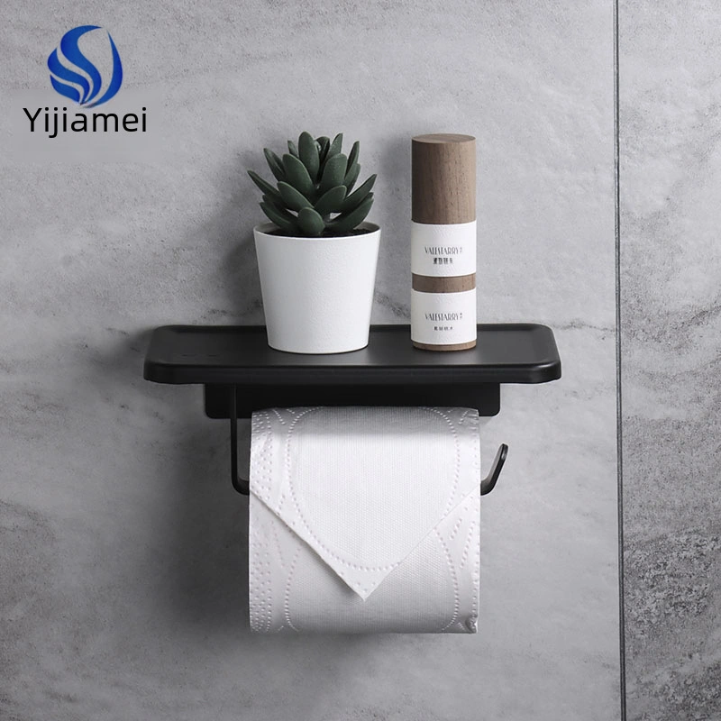 Monyee Banyo Alüminyum Kağıt Tutucu, Telefon Tutucu, Delme/delmesiz Montaj, Modern Minimalist Tasarım, Siyah-g Serisi Diğer