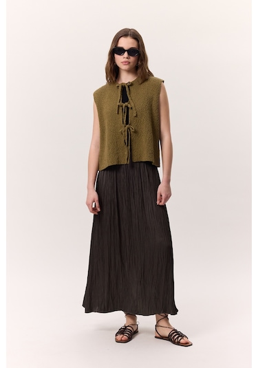 Crush Saten Etek Kahverengi Kahverengi