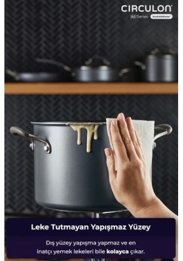 Circulon 24 Cm Kapaklı Derin Tencere Çok Renkli
