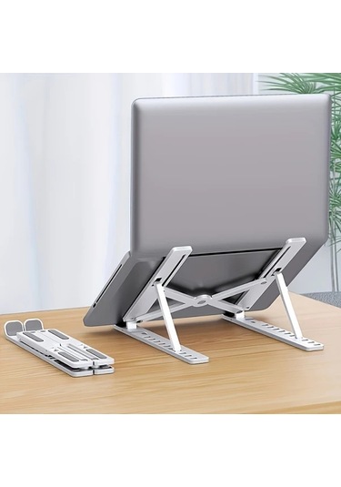 Cordial Siyah 1 Adet Ayarlanabilir Katlanır Laptop Standı, Taşınabilir Masaüstü Dizüstü Bilgisayar Sehpası