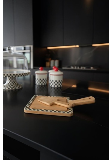 Bambum Ritual - 2 Parça Peynir Servis Seti Kare Kahverengi