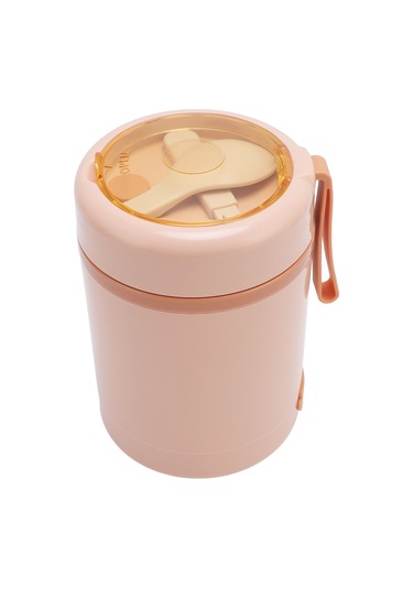 Xindoker 600ml Usb Şarjlı 60 C Sabit Sıcaklıklı 304 Paslanmaz Çelik Leakproof Taşınabilir Yemek Isıtıcı - Pembe