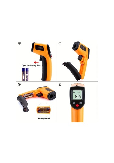 Dashanshop Gm320 Temassız Dijital Laser Kızılötesi Termometre -50c 380c Anında Okuma Yemek Yağ Barbekü