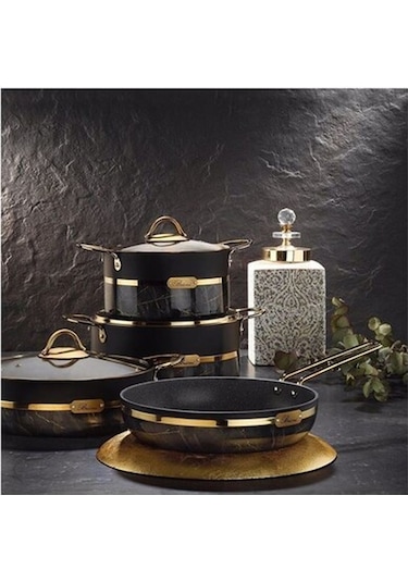 Brioni Selection 7 Parça Tencere Seti Siyah SLS-11101