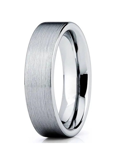 6mm Mat Düz Model Unisex Kadın Erkek Çelik Alyans Yüzük Cl29 Beyaz