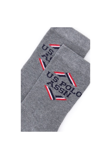U.s. Polo Assn. Erkek Çocuk Gri Melanj Çorap Soket 50299267-vr086 Gri Melanj
