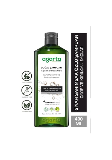 Agarta Doğal Saç Dökülmesine Karşı Siyah Sarımsaklı Şampuan 400 Ml