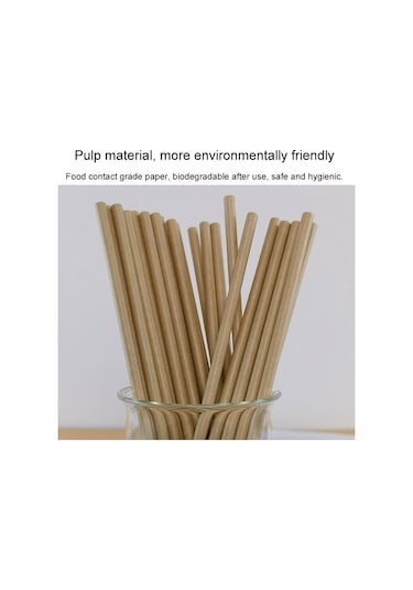 Sones 100 Adet / Paket 6x197mm Tek Kullanımlık Kağıt Pipetler Biyolojik Olarak Parçalanabilir Parti İçme Pipetleri Tatlı Masası Dekorasyon Malzemesi, Renk: Siyah