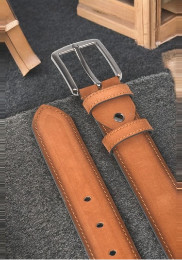 Deepsea Erkek Taba 4 Cm Eninde Süet Kemer Suni Süet Spor Kemer 2402643 Taba