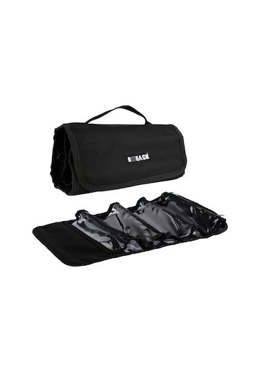 Multi Kalem Kutusu 4 Şeffaf Fermuarlı Bölüm Roll Case Siyah Siyah