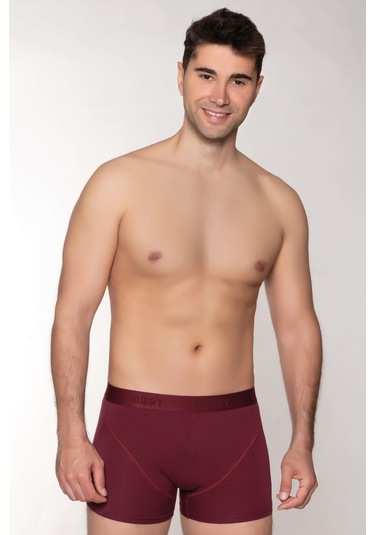 Dowry Erkek Modal Boxer Logo Lastikli Kısa Bordo Bordo