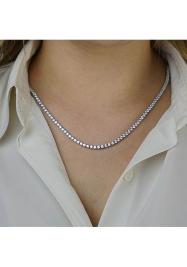 Modagümüşevi Pırlanta Tasarımlı 925 Ayar Gümüş Su Yolu Kolye 3.5 Mm - 55 Cm