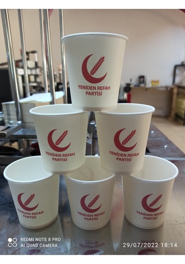 Siyasi Partiler İçin Logolu Karton Bardak 3000 Adet
