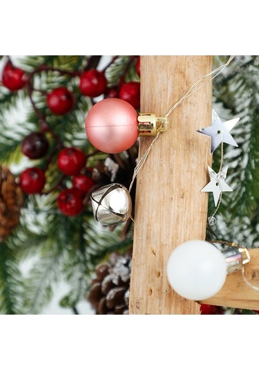 Maoyaya Pembe Beyaz 20 Led Çubuklu Noel Işık Zinciri 2m, Sıcak Beyaz Diğer