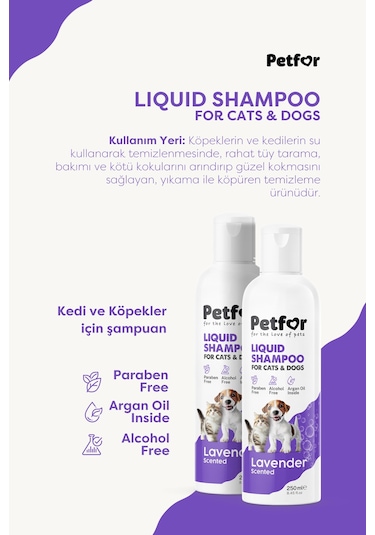 Kedi Ve Köpekler İçin Lavantalı Şampuan 250 Ml X2 Adet