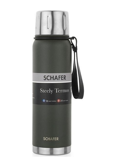 Schafer Çelik Termos 750 Ml Yeşil Renk Yeşil