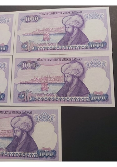 Mor Binlik 7. Emisyon Eski Tc Kağıt Para 1000 Lira