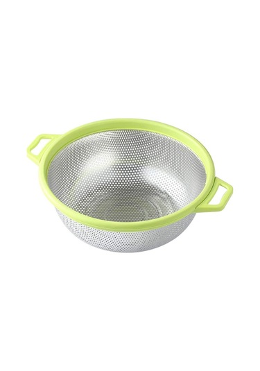 Xurunkeji Saplı Ve Ayaklı Paslanmaz Çelik Süzgeç Büyük Metal Yeşil Süzgeç Makarna, Meyve, Sebze, Erişte, Salatalar İçin Yeşil