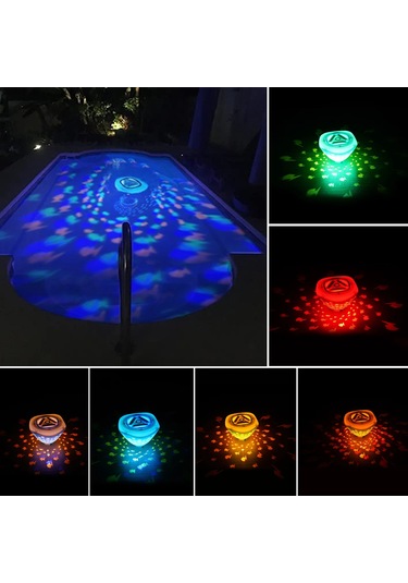 Renkli Sualtı Işıkları Balık Desenli Çeşme Projektör Işığı 4 Açık Mavi