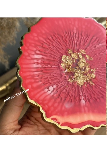 Tekli Epoksi Bardak Altlığı - 116 Pembe