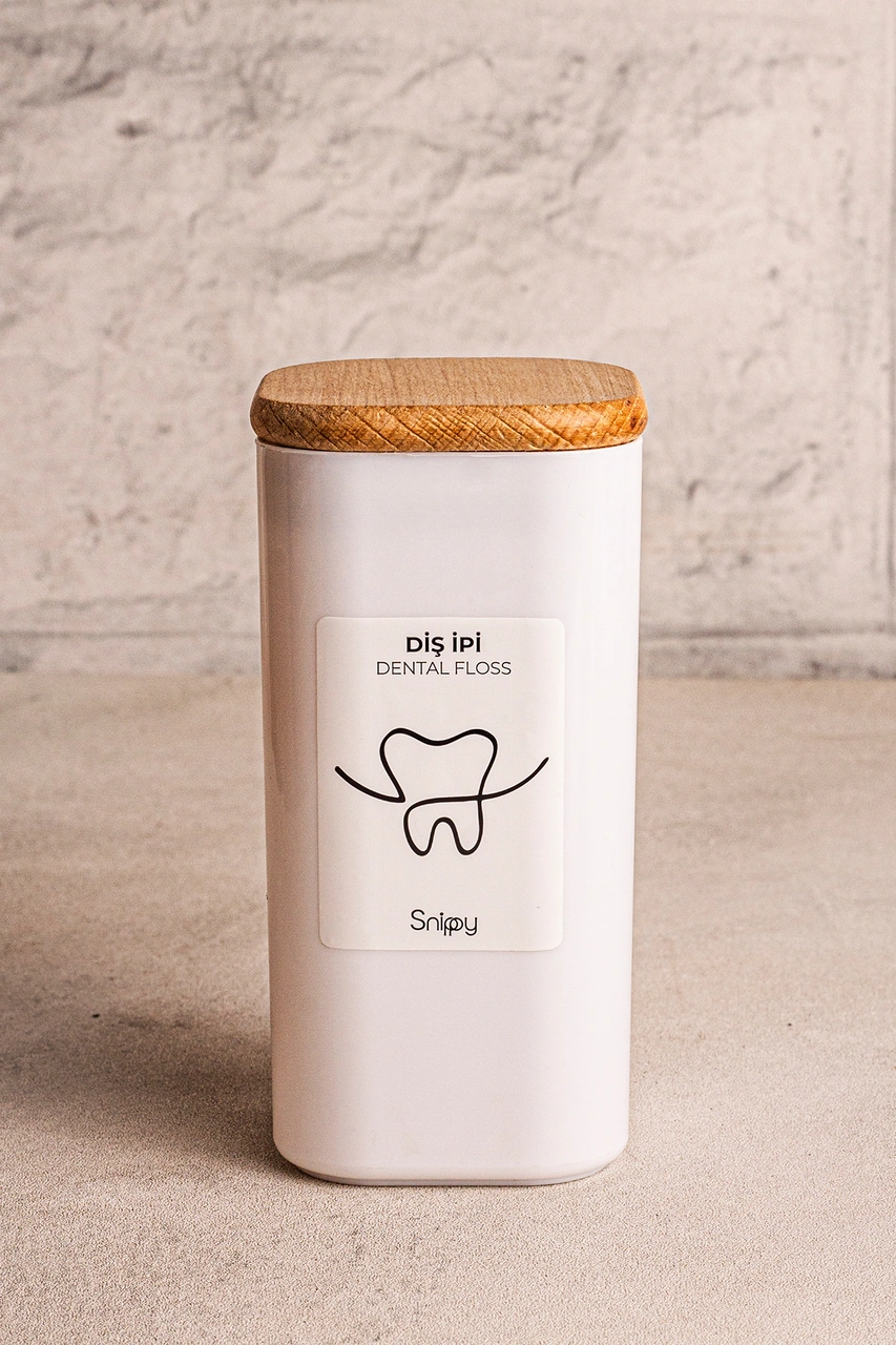 Luvo Beyaz - 4'lü Kare Ahşap Vakum Kapaklı Banyo Düzenleyici Plastik Banyo Seti Etiketli Organizer Beyaz